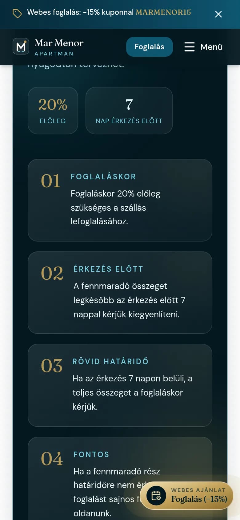 Foglalási naptár telefonon