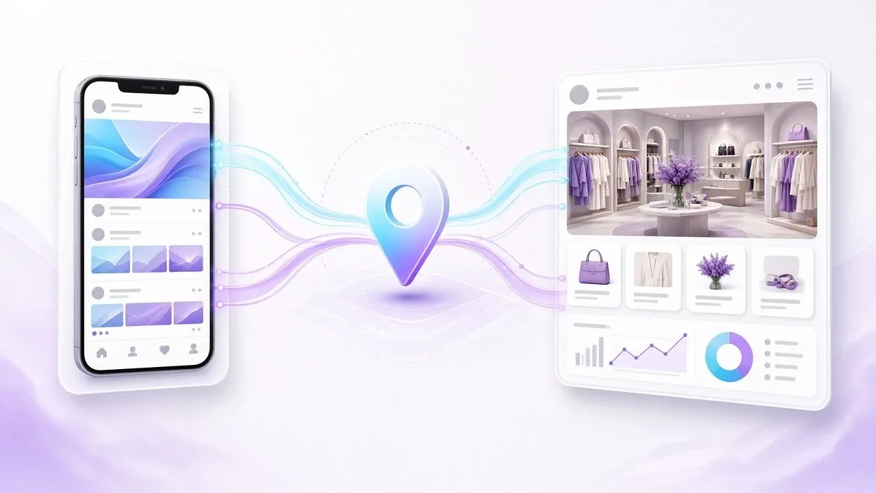 Összekapcsolt csatornák: közösségi feed, helyi térképjelölő és butik weboldal