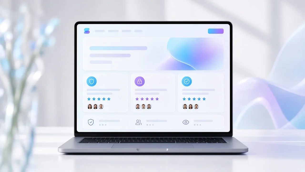 Árak és vélemények bizalomépítő szekciója laptopon