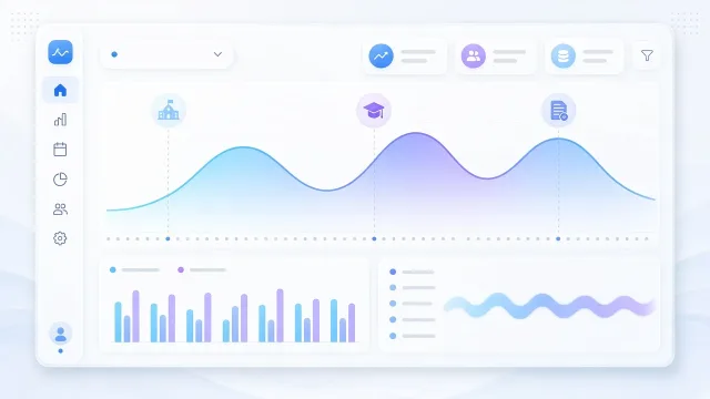 Kapacitástervező dashboard csúcsidőszak-mérföldkövekkel, hullámdiagrammal és forgalmi sávokkal